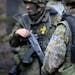 Finnish soldiers take part in the Army mechanised exercise Arrow 22 exercise at the Niinisalo garrison in Kankaanp’’, Western Finland, on May 4, 2
