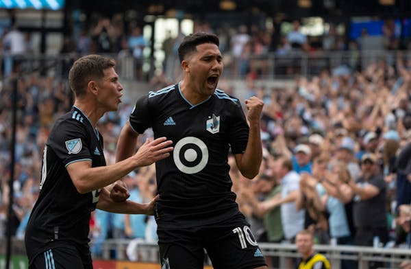 Minnesota United midfielder Emanuel Reynoso, right, has twice been selected as an MLS All-Star.