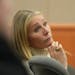 Actor Gwyneth Paltrow looks on as she sits in the courtroom on Tuesday, March 21, 2023, in Park City, Utah. 
