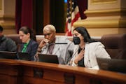 Council Member Aisha Chughtai, right, spoke before the council’s 11-0 vote to approve an agreement that would provide sweeping new rules for the cit