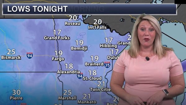 Evening forecast: Low of 21; mostly cloudy; some mixed precip possible