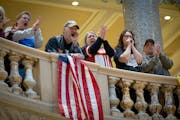 People yelled “stop the madness” during a Minnesota GOP “Freedom Rally” at the State Capitol on Tuesday.