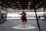 Isaiah Schafer, who won NCAA Division II championships in the shot put before coming to Minnesota, ranks sixth nationally for the Gophers.