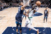 Wolves center Rudy Gobert, above trying to block a shot against Boston last month, hopes to be ready to play against Oklahoma City on Friday. He is su