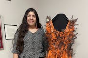 Kimaya Hernandez-Emery and her monarch dress.