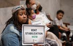 Renter Kiesha Steele attended a Minneapolis City Council meeting last spring to support a rent stabilization solution in the city.