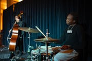 The Walker West Music Academy Jazz Ensemble, including drummer Jasier Bailey, performed during the first ever Rondo Night at the Winter Carnival Thurs