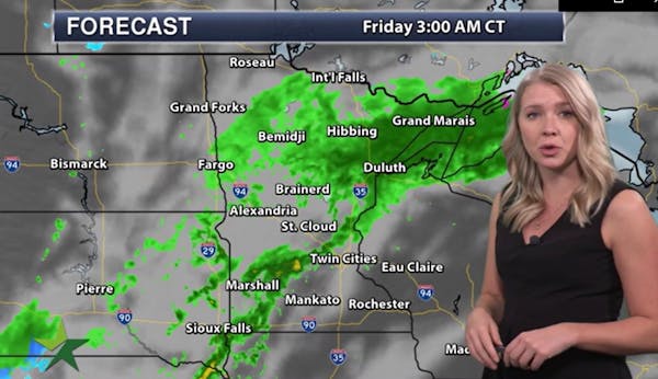 Evening forecast: Low of 50, with plenty of clouds and a shower possible late