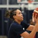 Lynx star Napheesa Collier took a shot during practice with the U.S. Olympic team on Feb. 7 at the Mayo Clinic courts in Minneapolis.