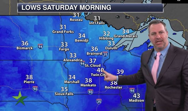 Evening forecast: Low of 38; plenty of clouds ahead of a weekend with rain