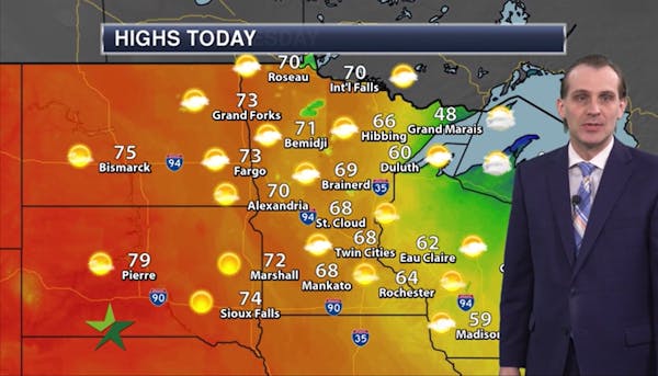 Afternoon forecast: Warming up, high 68