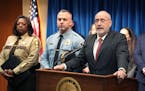 U.S. Attorney Andrew Luger was joined by federal, state and local law enforcement to talk about the arrest and indictment of 45 alleged members and as