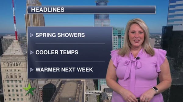 Morning forecast: Chance of showers, cooler, high 67