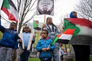 Siblings from Eden Prairie, from left, Ali Kambal, 9, Tala Kambal, 7, Yusif Kambal, 4, and Jude Kambal, 16, joined by friend Shahd Hagelsafy, 18, of W