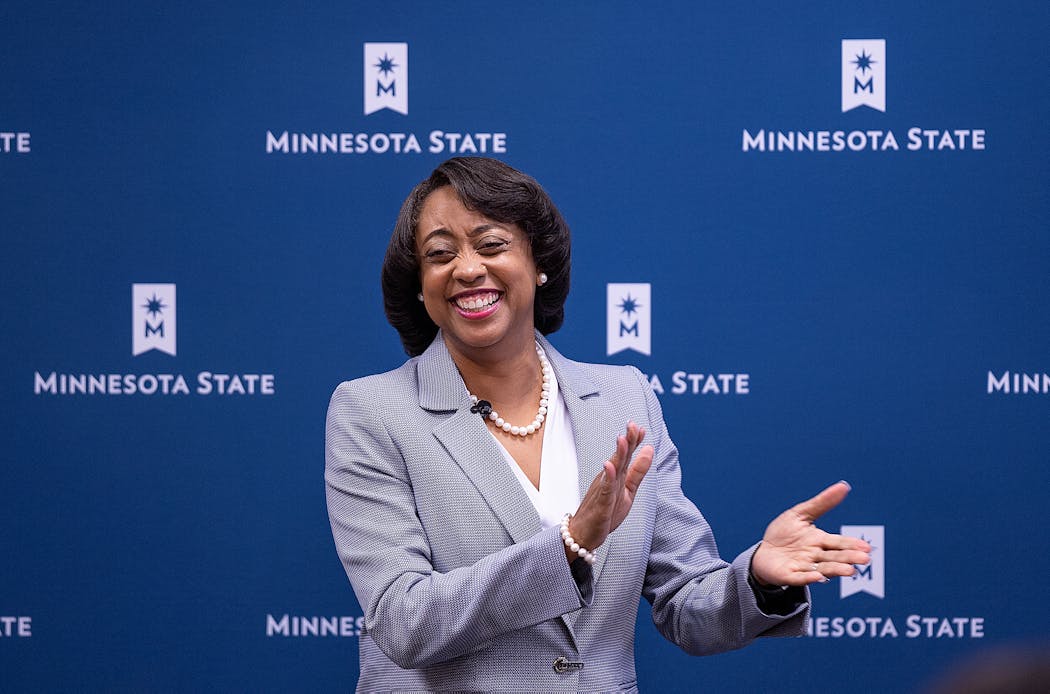 Tonjanita (Tonja) Johnson appeared at a forum last month for finalists interested in becoming chancellor of the Minnesota State system of colleges and universities.