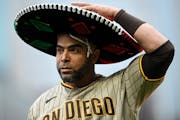 Padres designated hitter Nelson Cruz, wearing a sombrero before playing his former team at Target Field on Tuesday, brought plenty of power and person