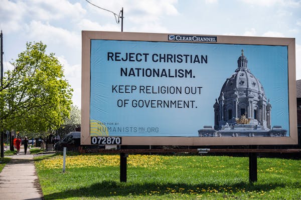 Humanists MN paid for two billboards, including this one at Como Ave. and Marion St., this spring.