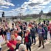 Gun safety advocates rally on the steps of the Minnesota State Capitol on April 25 in support of gun safety legislation.
