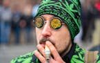 The bill would legalize the possession and use of marijuana for Minnesotans 21 and older. Here, Andrew “Reefer Man” Sumner smoked during Hash Bas