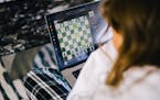 Stella Schwartz, a high school sophomore, played online chess at her home in San Francisco.