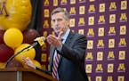 Gophers athletic director Mark Coyle (shown in March) announced Lois Arterberry’s hiring in a news release. “I am thrilled for her to meet the tea