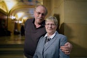 Toni Kay Mangskau of Rochester and her partner George Romano. Mangskau has been a caregiver for family members and has lost pay without the option for