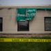 Police tape surrounds the burned out Tawhid Islamic Center Wednesday, May 17, 2023, in St. Paul, Minn.. The Council on American Islamic Relations held