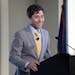 Minneapolis Mayor Jacob Frey delivers his State of the City address earlier this month. 