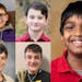 Minnesota National Spelling Bee participants clockwise from top left; Will Rausch, Elijah Elledge, Vihaan Kapil, Maximus Katsoulis, and Roberto Villas