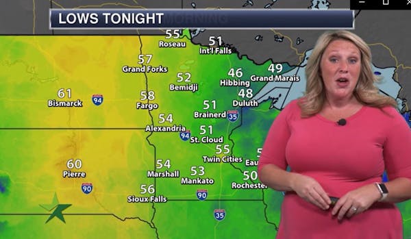 Evening forecast: Low of 55 and clear; a little warmer Sunday