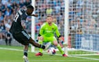 Minnesota United forward Bongokuhle Hlongwane took a shot that eventually ricocheted into the net for a Real Salt Lake own-goal in the first half.