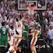Celtics guard Derrick White scored the game-winning basket against the Miami Heat during Game Six of the Eastern Conference finals on Saturday.