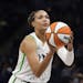 Lynx forward Napheesa Collier (shown vs. Chicago at Target Center earlier this month) had a double-double of 21 points and 10 rebounds in a 94-73 loss