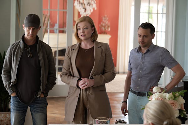 From left to right, Jeremy Strong, Sarah Snook and Kieran Culkin of “Succession.”