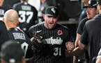 Former Twins pitcher Liam Hendriks yelled after pitching in the top half of the eighth inning Monday, his first game back for the White Sox after the 