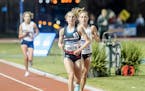 Fiona Smith raced Kassie Parker, back right, at the NCAA Division III track and field championships last week in Rochester, N.Y. 