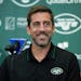Aaron Rodgers was introduced by the Jets more than a month ago.