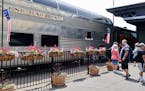 Passengers waited to board a North Shore Scenic Railroad train car Wednesday at the Duluth Depot. The Depot station would handle arrivals of the North