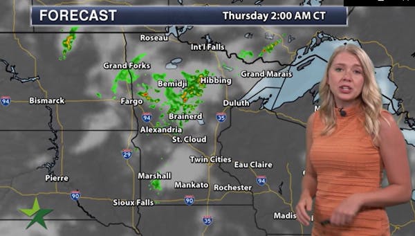 Evening forecast: Low of 68; partly cloudy, mild with a thunderstorm possible