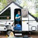 Holly Watson-Wetzel packed up the inside of her A-frame camper at Moose Lake State Park.