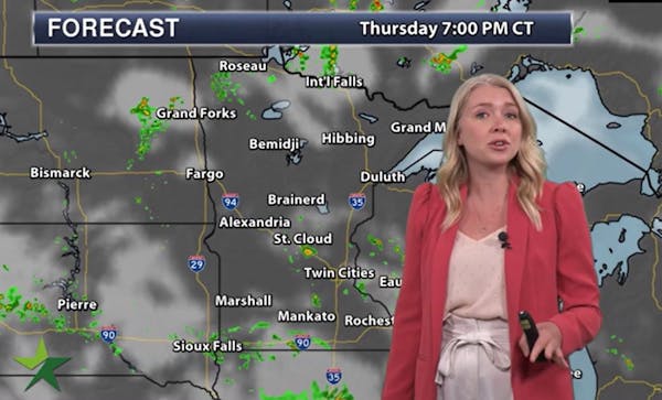Evening forecast: Low of 69; mild, with chances for widely separated thunderstorms