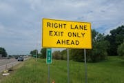 An “Exit Only” sign along Hwy. 100 near France Avenue in Robbinsdale