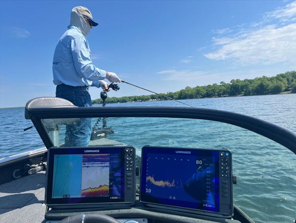 Fishing on Mille Lacs on this May day was made a little easier with sonar technology.