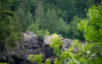 A group of visitors to Jay Cooke State Park in Carlton, Minn., found a great perch above the St. Louis River.