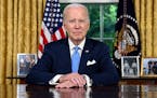 President Joe Biden paused before addresses the nation on the budget deal that lifts the federal debt limit and averts a U.S. government default, from