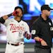 Twins second baseman Jorge Polanco pulled into second base Friday night after his seventh-inning double drove in the only run in a 1-0 victory over Cl