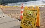 Schulze Lake Beach in Lebanon Hills Regional Park was closed Friday.