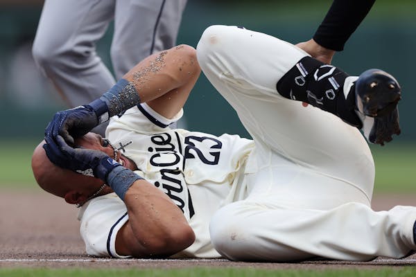 Twins rookie Royce Lewis was involved in a scary collision with Cleveland first baseman Gabriel Arias to end the eighth inning Sunday.