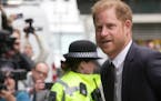 Prince Harry arrives at the High Court in London, Tuesday, June 6, 2023. Prince Harry is due at a London court to testify against a tabloid publisher 