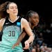 Breanna Stewart joined the Liberty this season as a free agent after starting her career with Seattle.